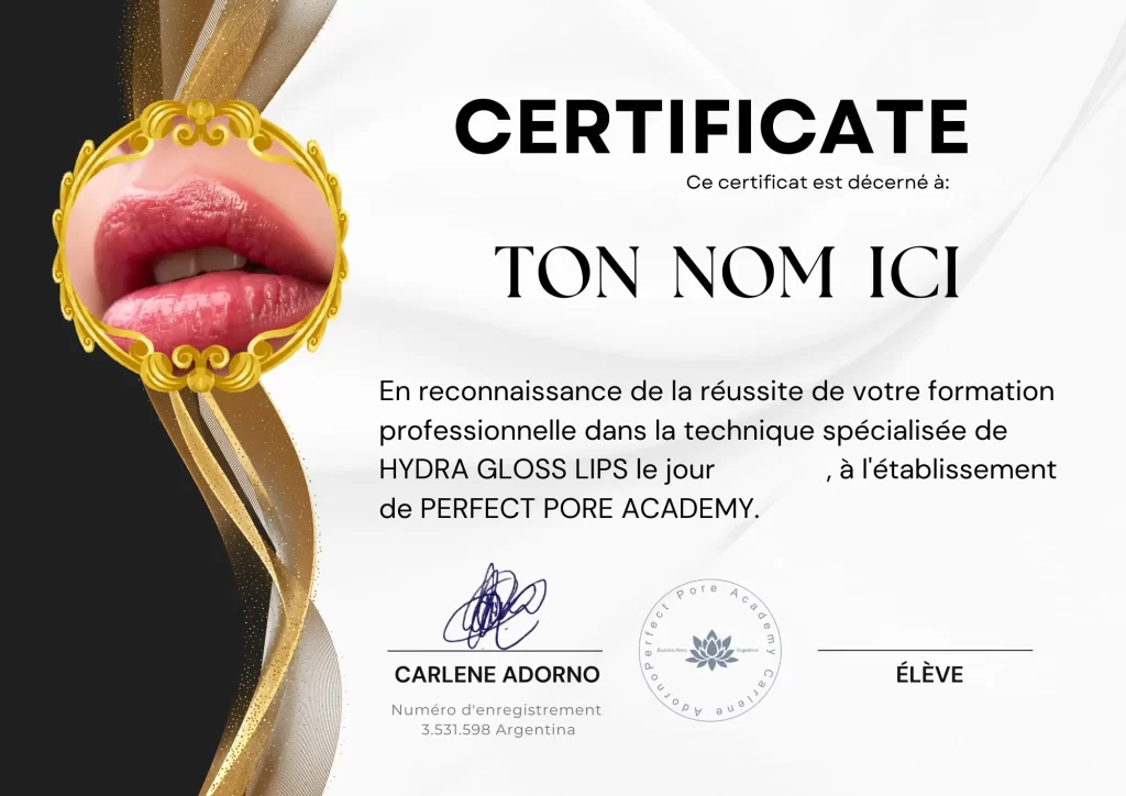 Certificat de cours Hydra Gloss Lips